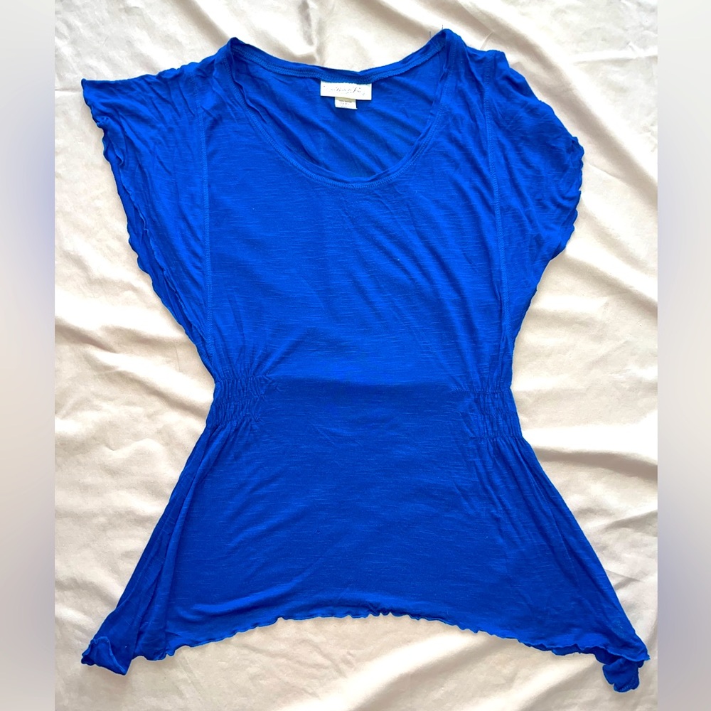 Belle deJour Small Blue short sleeve blouse